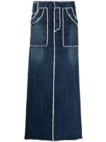 Jean Paul Gaultier Pre-Owned jupe longue en jean à effet usé (années 1990) - Bleu