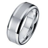 Wolfraam heren ring Geborstelde streep 8mm-21mm