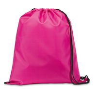 Gymtas/lunchtas/zwemtas met rijgkoord - voor kinderen - fuchsia roze - 35 x 41 cm - thumbnail