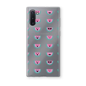 Smiley watermeloenprint: Samsung Galaxy Note 10 Transparant Hoesje