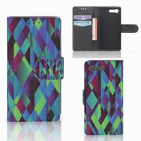Sony Xperia X Compact | Book Case | Abstract Green Blue