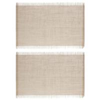 Secret de Gourmet Jute tafel placemat - Set van 4x stuks - beige - 45 x 30 cm - Onderleggers - met r