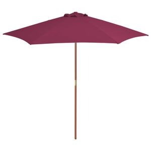 VidaXL Parasol met houten paal 270 cm bordeauxrood