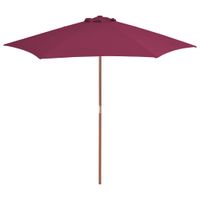 VidaXL Parasol met houten paal 270 cm bordeauxrood