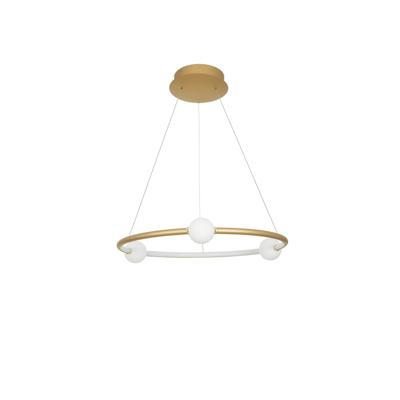 Lyora HanglampCelia goud met wit rond horizontaal - 9820600