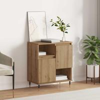 Dressoir artisanaal eikenkleurig 60 x 35 x 70 cm Bewerkt hout