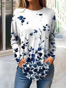 Casual Abstract Crew Neck Loose T-Shirt