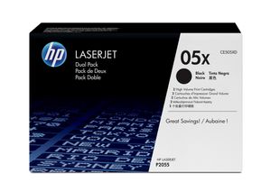 HP 05X originele high-capacity zwarte LaserJet tonercartridge, 2-pack