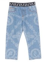 Versace Kids jean à imprimé Greca - Bleu