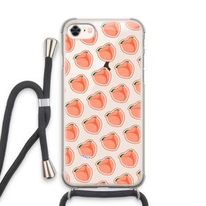 Just peachy: iPhone 7 Transparant Hoesje met koord