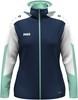 JAKO 6870D Jas Met Kap Dames - Marine/Wit/Munt - XL (46/48)