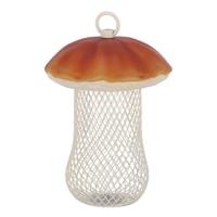 Voedersilo noten Fungi - eekhoorntjesbrood - bruin - PVC/ijzer - 13 x 18 cm - notensilo voor vogels