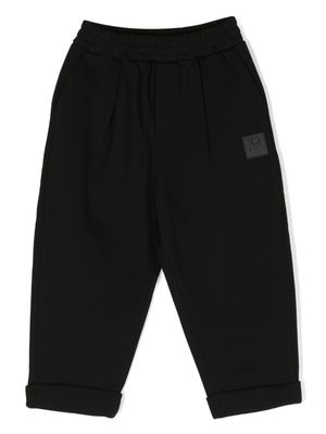 Balmain Kids pantalon élastiqué à patch logo - Noir