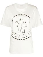 Moncler t-shirt bicolore à logo imprimé - Blanc - thumbnail