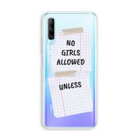 No Girls Allowed Unless: Huawei P Smart Pro Transparant Hoesje