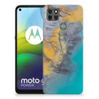 Motorola Moto G9 Power | TPU | Siliconen hoesje | Marble Blue Gold
