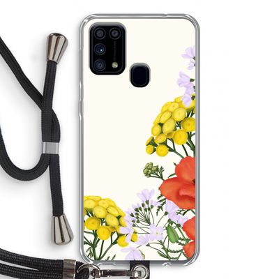 Wilde bloemen: Samsung Galaxy M31 Transparant Hoesje met koord