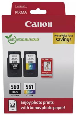 Canon inktcartridge PG-560/CL-561, 180 pagina&apos;s, OEM 3713C008, 4 kleuren