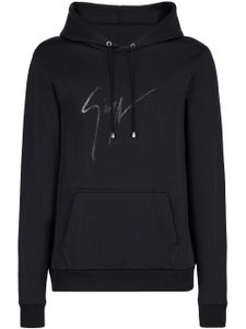 Giuseppe Zanotti hoodie en coton à logo imprimé - Noir
