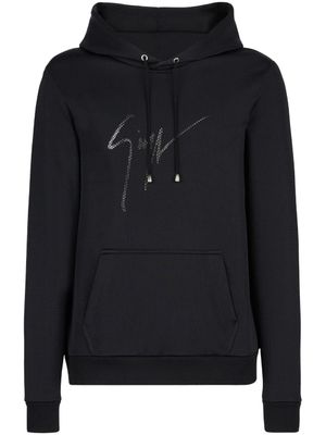 Giuseppe Zanotti hoodie en coton à logo imprimé - Noir