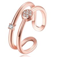 Verstelbare Ring voor Dames 2 Bogen Rose kleurig met Zirkonia