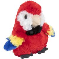 Nature Planet Pluche Papegaai knuffeldier - rood - 13 cm - Dieren knuffels cadeau - Tropische vogels - thumbnail