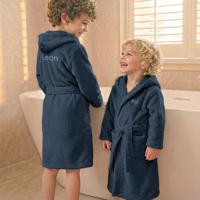 Kinderbadjas met naam - Blauw - 2/4 jaar