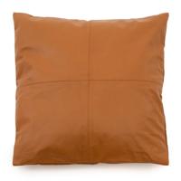 De Four Panel Leather Kussenhoes - Camel - 60x60