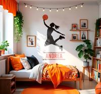 Aanpasbare speler basketbal sticker Aanpasbare speler basketbal sticker