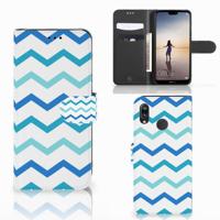 Huawei P20 Lite | Telefoon Hoesje | Zigzag Blauw