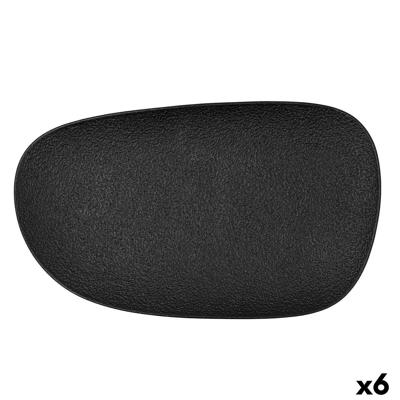 Snackdienblad Bidasoa Fosil Zwart Keramisch Aluminiumoxide 34 x 20,3 x 3 cm (6 Stuks)