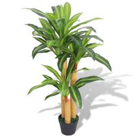 Kunst dracena plant met pot 100 cm groen - thumbnail