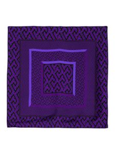 Versace foulard en soie à imprimé La Greca - Violet