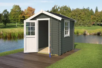 Outdoor Life Products | Tuinhuis Wels 200 x 200 | Gecoat | Green Grey-Wit