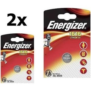 2 Stuks Energizer CR1616 3v lithium knoopcelbatterij