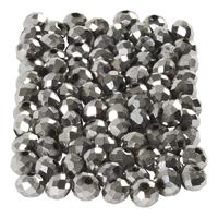 Creativ Company Facet kralen metallic grijs, 100st.