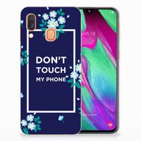 Samsung Galaxy A40 Silicone-hoesje Flowers Blue DTMP