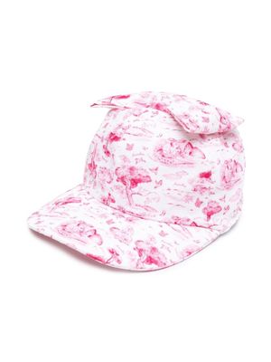 Monnalisa casquette à imprimé graphique - Blanc
