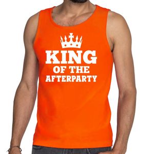 Oranje King of the afterparty tanktop / mouwloos shirt heren