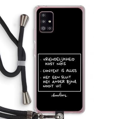 Mijn Motto's: Samsung Galaxy A51 5G Transparant Hoesje met koord