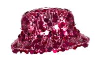 Vissershoedje neon pink pailletten