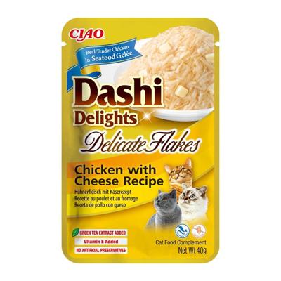 INABA CAT Dashi Delights Delicate Vlokken Kip met Kaas - kattensnack - 40g