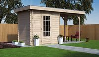 Woodpro Gelderland Tuinhuis 500x200 cm 28 mm vuren blank- Plat dak- Hout- Woodpro