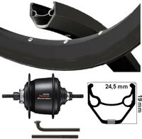 Kgs Achterwiel 28 inch (622) ryde velg zwart nexus 8 centerlock zwart - thumbnail
