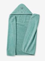 Badcape / Handdoek met capuchon onmisbaar voor baby's en kinderen, met gerecycled katoen groen - thumbnail