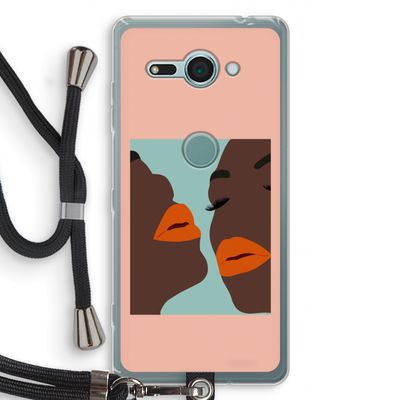 Orange lips: Sony Xperia XZ2 Compact Transparant Hoesje met koord