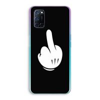 Middle finger black: Oppo A52 Transparant Hoesje