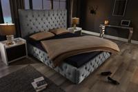 Design bedstee PARIS 180x200cm grijs linnen Chesterfield tweepersoonsbed - 41327