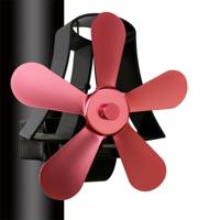 YL-106 5-Blade hoge temperatuur aluminium warmte aangedreven open haard kachel fan (Rose rood)