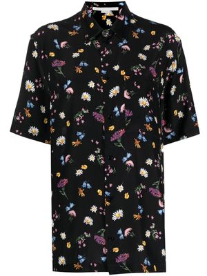 Stella McCartney chemise en soie à fleurs - Noir